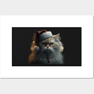 Meowy Catmas cat christmas tree xmas girls boys funny santa Sticker Posters and Art